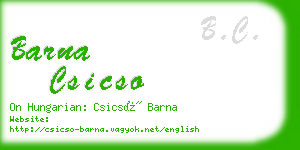 barna csicso business card